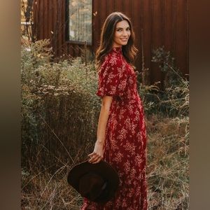 NWT $495 Sea Alessia Print Puff Sleeve Smocked Dress